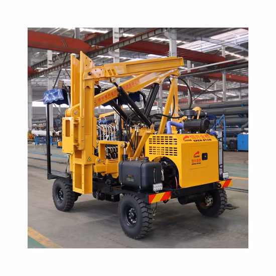 Hydraulic Wheel Type Helical Pile Driver for Road Construction
