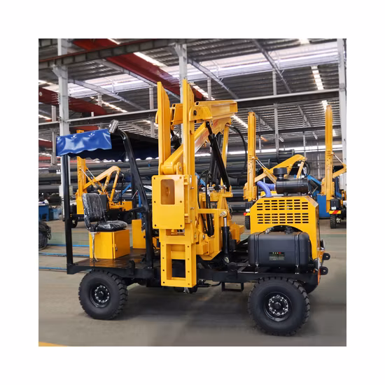 Hydraulic Wheel Type Helical Pile Driver for Road Construction