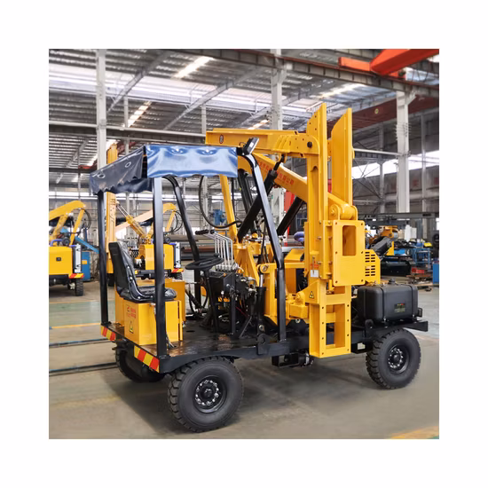 Hydraulic Wheel Type Helical Pile Driver for Road Construction