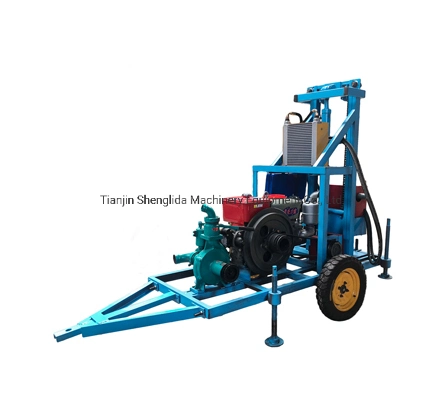 22HP Diesel Engine Well Drilling Rig Tractor Mounted Water Drilling Machine 100m Deep Alloy PDC Coring Bits Price