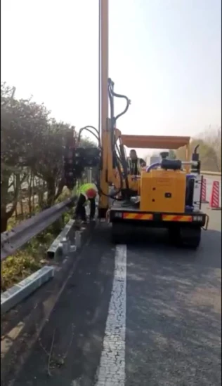 Construcción de barandas para carreteras Accesorio de hincador de pilotes helicoidal con martillo hidráulico